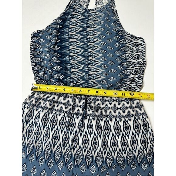 Aéropostale Bleu White Geometric Print Playsuit Size S Petite - Picture 12 of 15